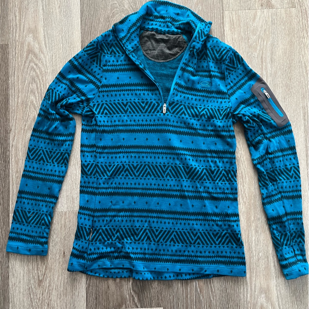 Icebreaker Vertex quarter zip size medium 100% merino sweater